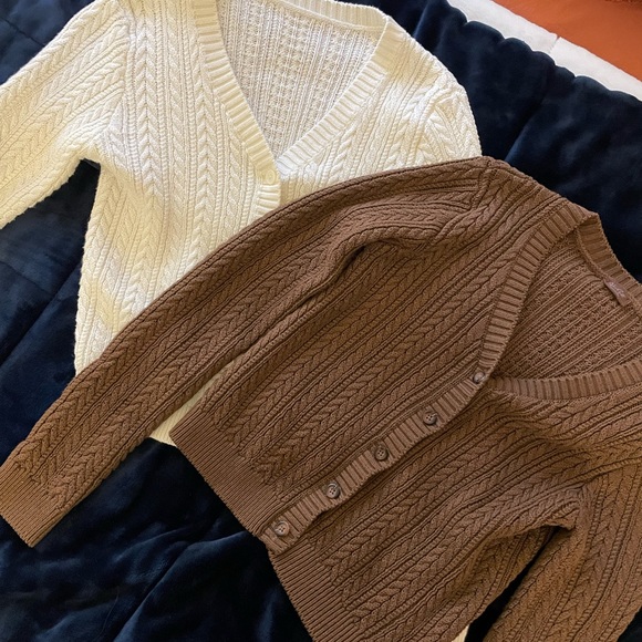 White/Brown Sweaters - Picture 5 of 6
